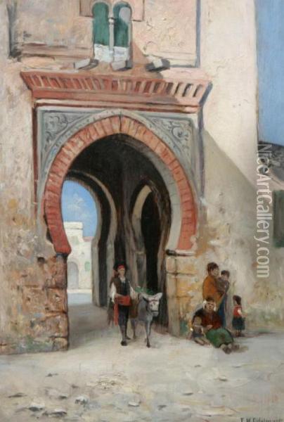 Orientalisk Stadsscen Oil Painting - Frans Wilhelm Odelmark