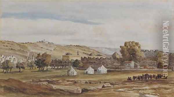Jerusalem from the north west Oil Painting - Charles Gilbert Heathcote