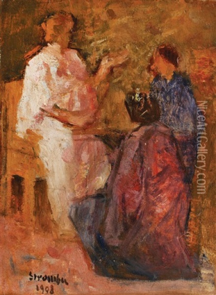 La Sueta Oil Painting - Ipolit Strambulescu (Strambu)