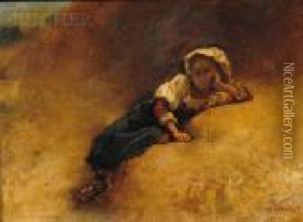 Young Girl At Rest Oil Painting - Bonnat Leon