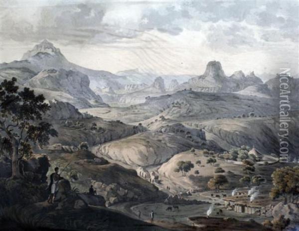 View Near The Village Of Asceriah In Abyssinia Oil Painting - Daniel Havell