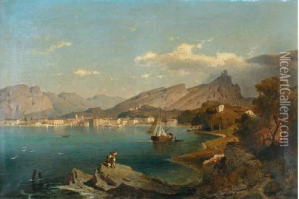  Lac De Garde, Torbole  Oil Painting - Franz Richard Unterberger