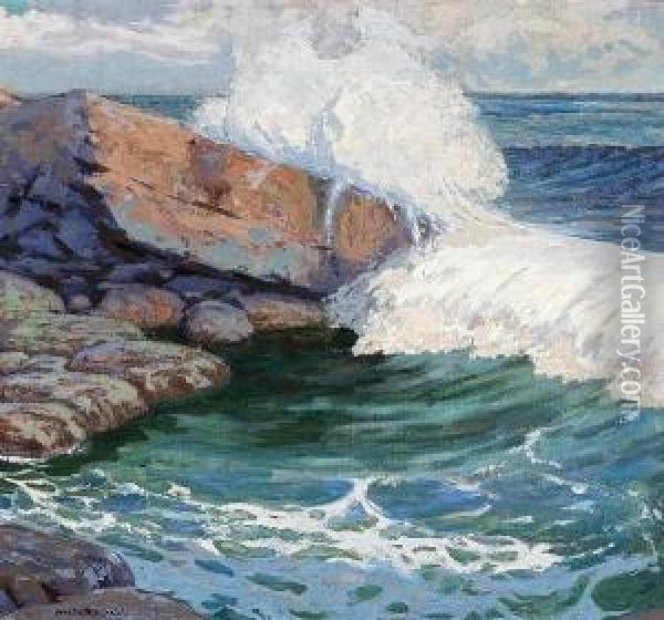 Breaking Wave Oil Painting - William Wallace Riddell