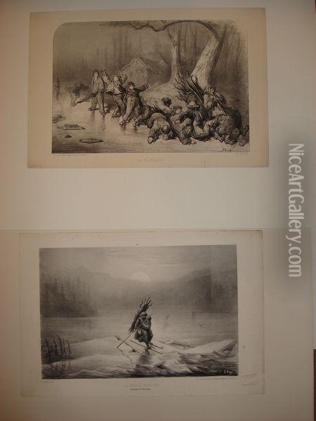 La Glace Rompue ; Souvenir De Norvege Oil Painting - Gustave Dore