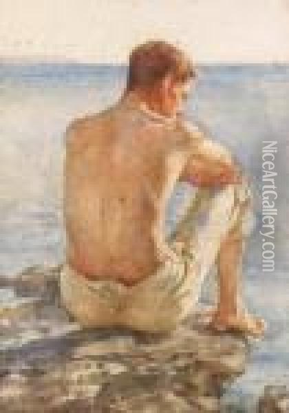 Charlie Mitchell Oil Painting - Henry Scott Tuke