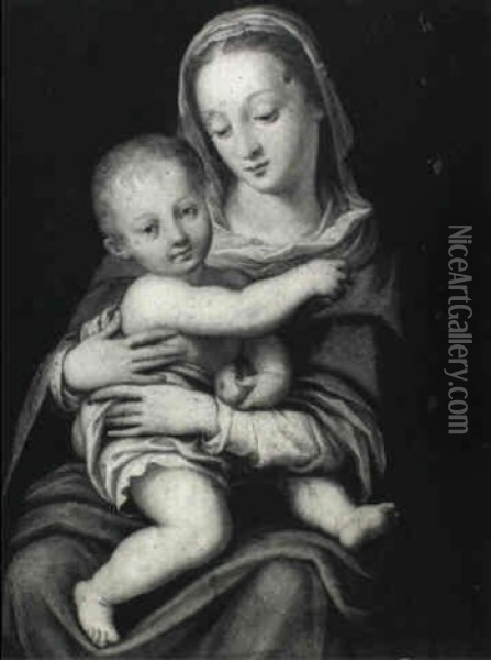 Madonna And Child Oil Painting - Alessandro di Cristofano Allori