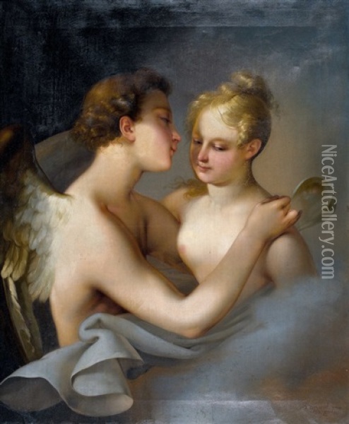 Amor Und Psyche Oil Painting - Johann Grund