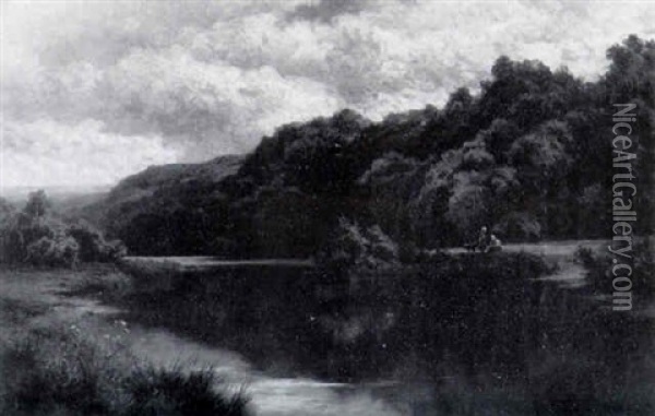 Sleeping Waters On The Wye Oil Painting - Henry H. Parker