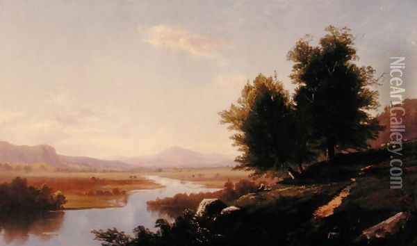 Saco River, Mount Washington, 1861 Oil Painting - Alfred Thompson Bricher