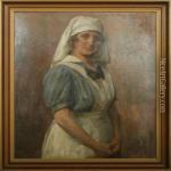 Portrait Of A Nurse Oil Painting - Heinrich Dohm