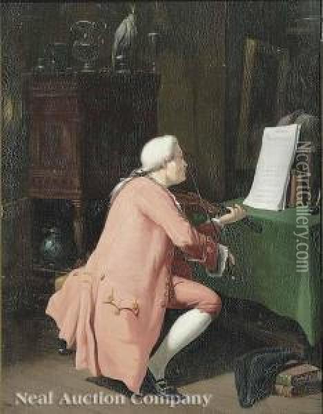 The Violinist Oil Painting - Benjamin Eugene Fichel