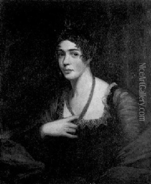 Portrait Of Mrs. Tierney Of Harmeston Hall, Yorkshire Oil Painting - Thomas Phillips