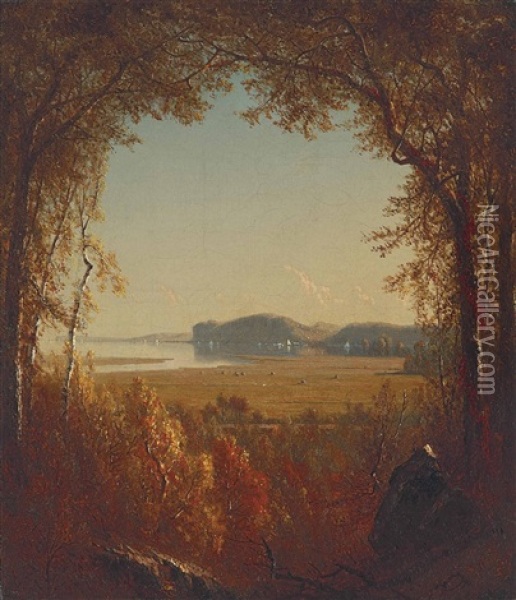 Hook Mountain Near Nyack, New York Oil Painting - Sanford Robinson Gifford