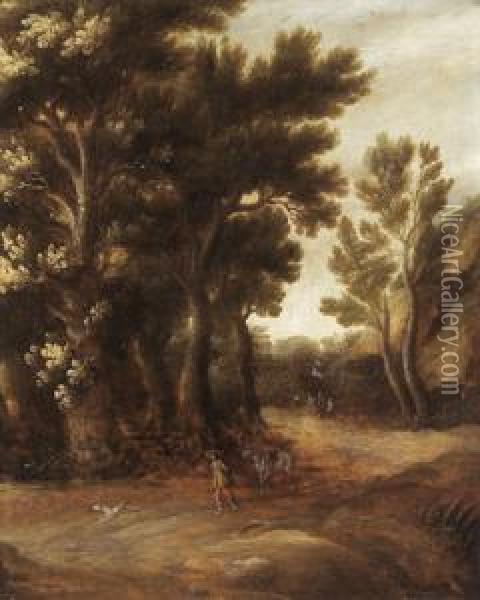 Figure In Un Paesaggio Oil Painting - Lodewijk De Vadder