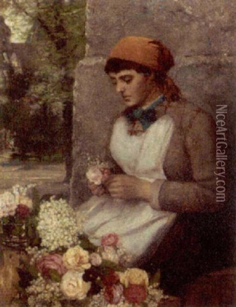 The Posey Maker Oil Painting - Thomas Faed