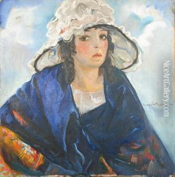 Portret Oil Painting - Tadeusz Pruszkowski
