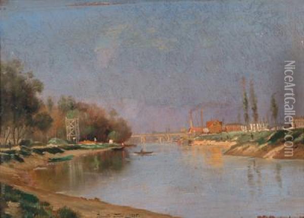 Landscape With River Oil Painting - Armand Guery