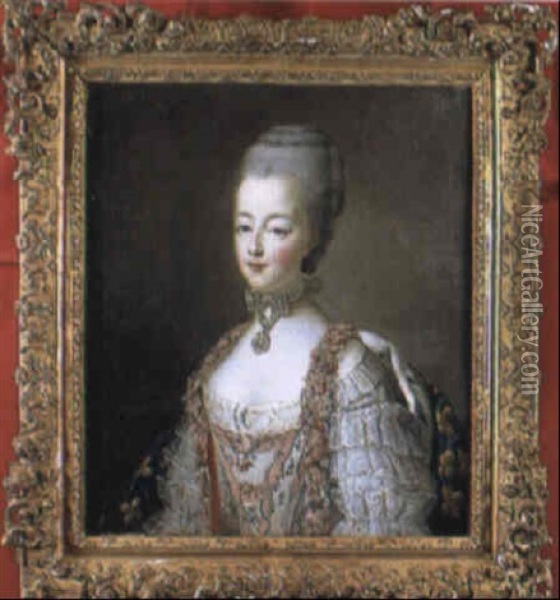 Portrait De Marie-antoinette A L'age De Dix Sept Ans Oil Painting - Francois Hubert Drouais