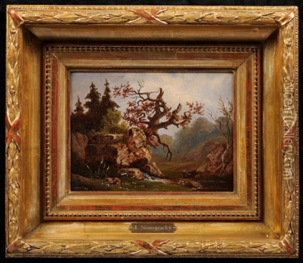 Romantic Landscape Oil Painting - Johann Novopacky