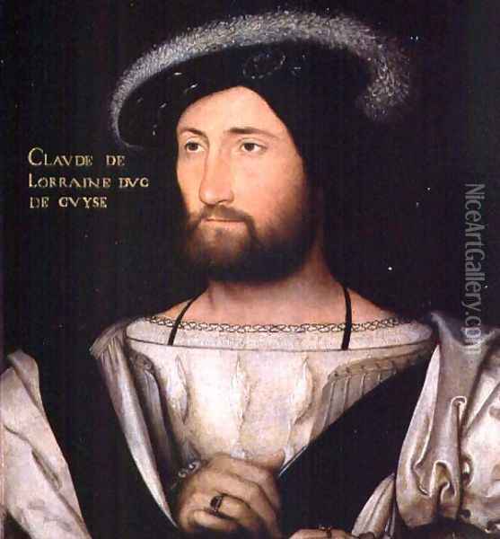 Portrait of Claude of Lorraine (1496-1550) 1st Duke of Guise, c.1525-30 Oil Painting - Jean Clouet