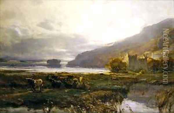 Kilchurn Castle Lock Awe Oil Painting - David Farquharson