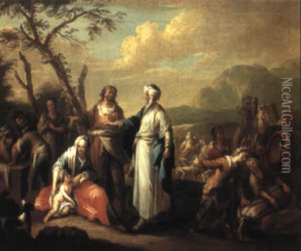 Jacob And Laban? Oil Painting - Johann Conrad Seekatz