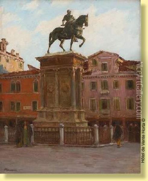 Le Colleoni A Venise Oil Painting - Joseph-Felix Bouchor