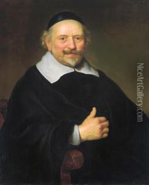 Presunto Ritratto Di Johan Wttenbogaert Oil Painting - Govert Teunisz. Flinck
