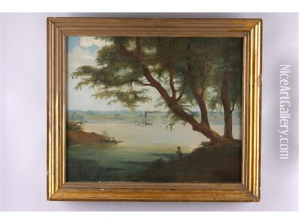 Ohio River Packet Oil Painting - James Henry Beard
