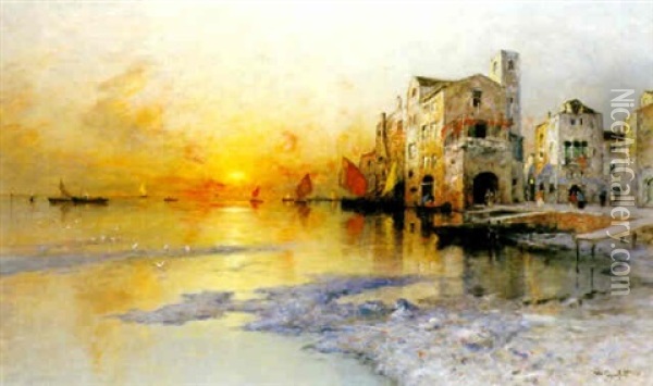 Venedig I Solnedgang Oil Painting - Wilhelm von Gegerfelt