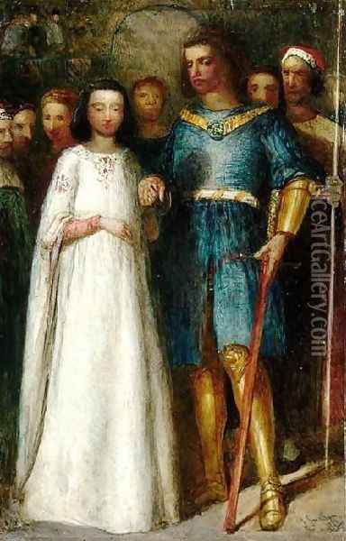 The Knight's Bride Oil Painting - James Smetham