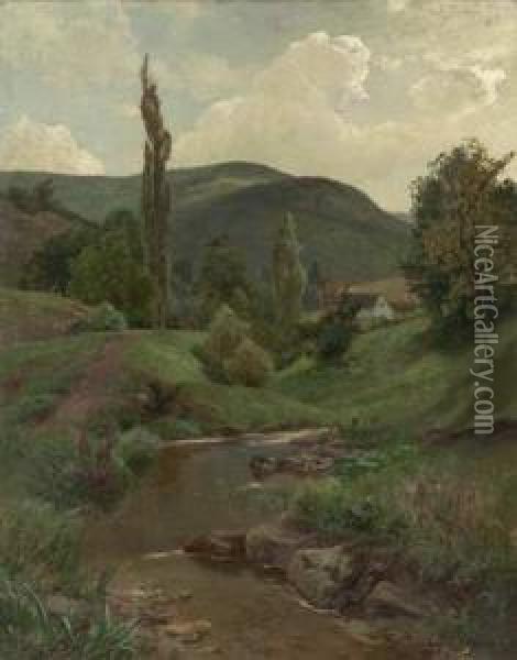 Bachlauf In Der Eifel Oil Painting - Heinrich Bohmer
