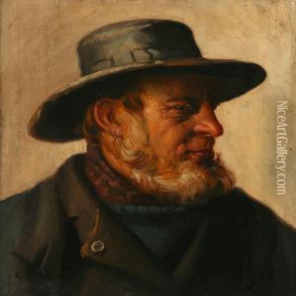 A Fisherman From Theskaw, Denmark Oil Painting - Michael Ancher