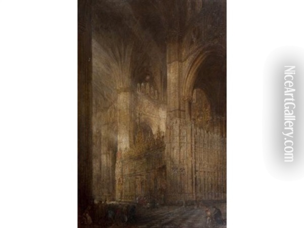 Toledo Cathedral Oil Painting - Henry Charles Brewer