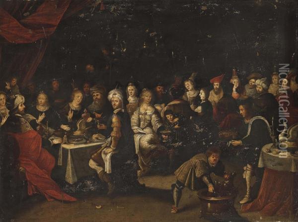Balthasar's Feast Oil Painting - Frans II Francken