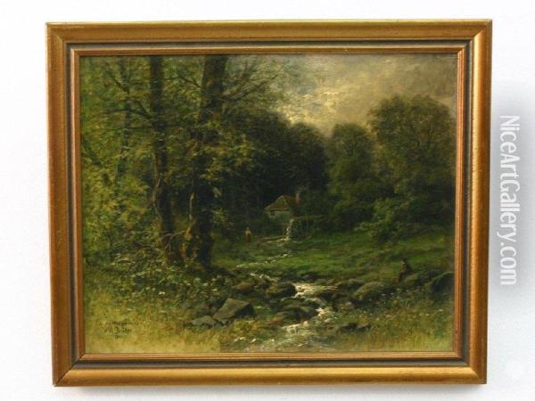 An Der Waldmuhle Oil Painting - Wilhelm Broker