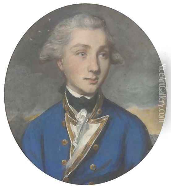 Portrait of Admiral Sir William Sidney Smith, K.C.B., half-length, in naval uniform Oil Painting - Daniel Gardner