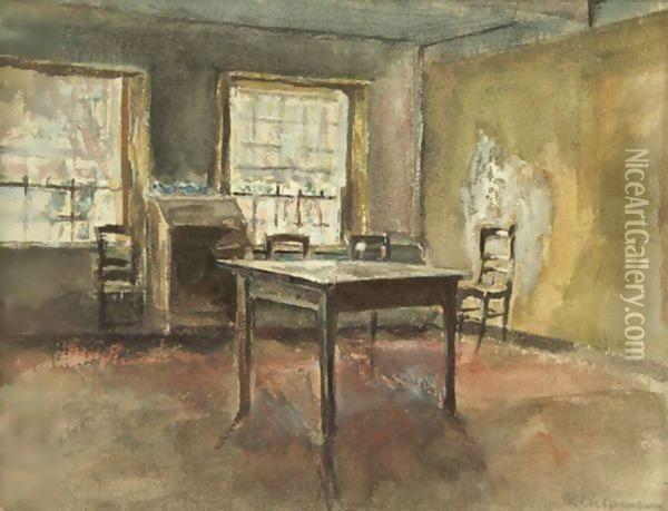 Interior Oil Painting - Max Liebermann