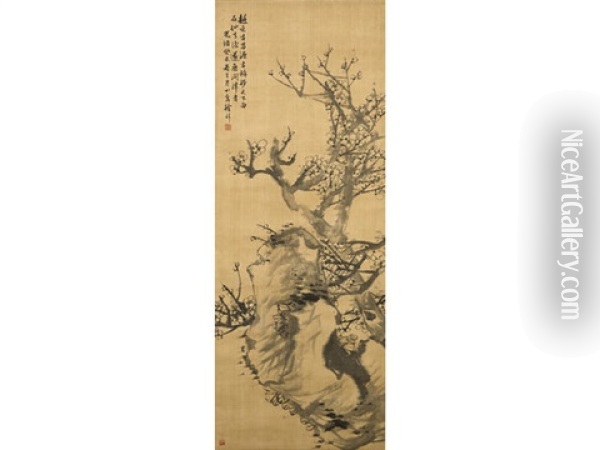 Ink Prunus Oil Painting -  Xu Xiang