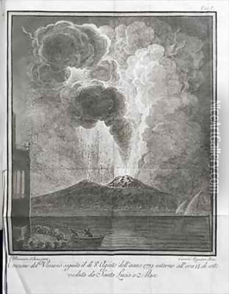 The eruption of Mount Vesuvius in 1774 Oil Painting - Bottis, Gaetano de