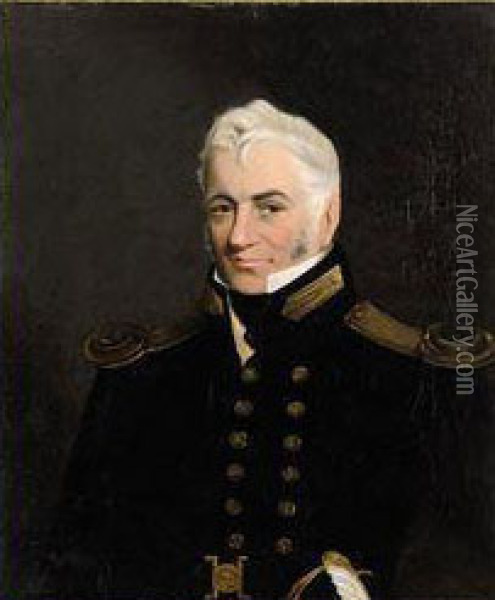 Portrait Of Captain Alexander Melville (1803-1876) Oil Painting - Lemuel Francis Abbott