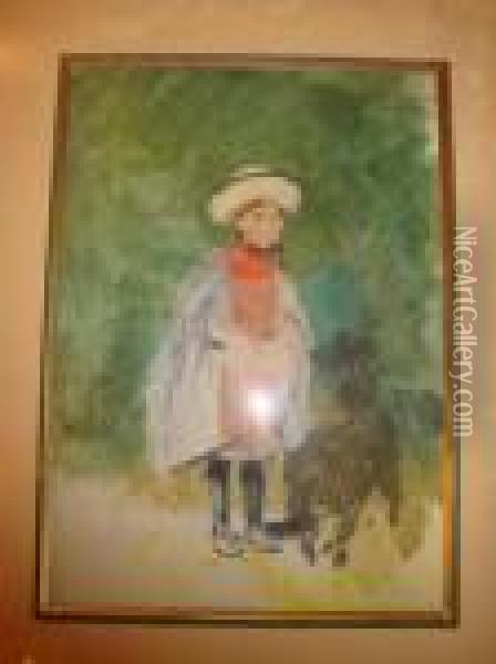 Jeune Fille Au Chapeau Oil Painting - John Lewis Brown