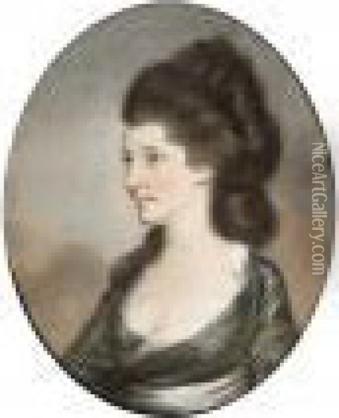Portrait Of Katherine Brownlow Oil Painting - Hugh Douglas Hamilton