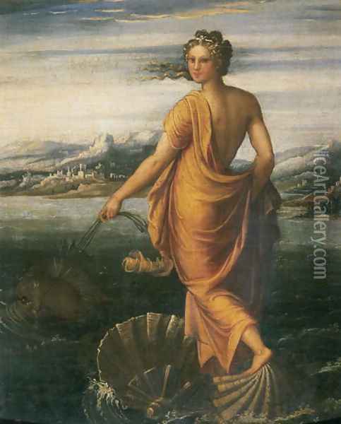 Galatea Oil Painting - Perino del Vaga (Pietro Bonaccors)