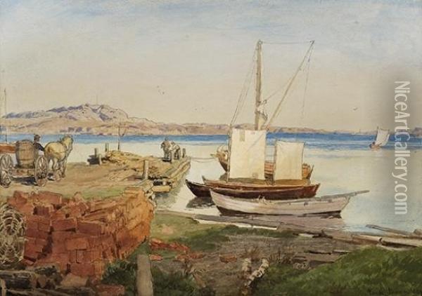 From Fredriksvern1884 Oil Painting - Hans Fredrik Gude