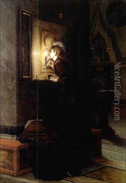 Devotion Oil Painting - Willem Johannes Martens