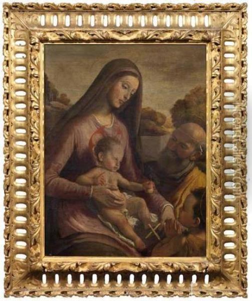 Sacra Famiglia Con San Giovannino Oil Painting - Santi Di Tito