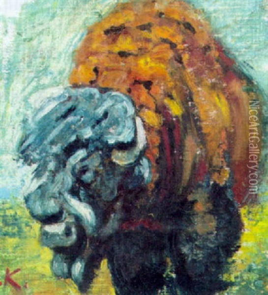Buffel Oil Painting - Wilhelm Friedrich Kuhnert