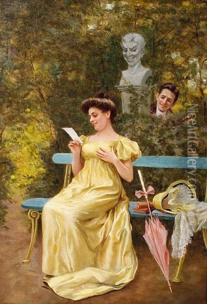 The Love Letter Oil Painting - G. Dalla Noce