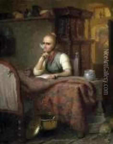 Der Liebesbrief Oil Painting - Meyer Georg von Bremen
